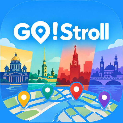 Значок приложения GO!Stroll: Исаакиевский собор, Петропавловская крепость и точки маршрута на карте